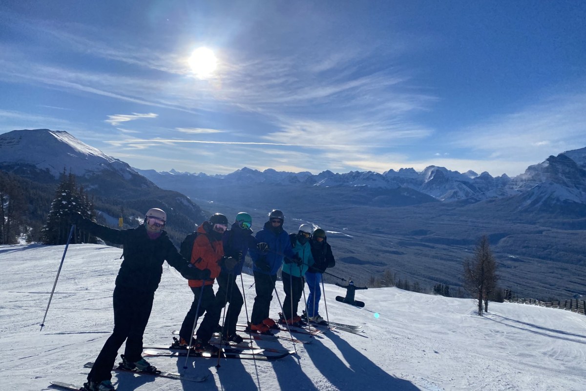 Group ski trip in Canada